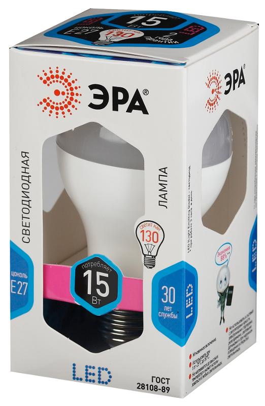 Лампа светодиодная LED 15Вт Е27 4000К СТАНДАРТ smd A60-15W-840-E27 | Б0033183 | ЭРА