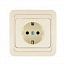 Розетка 1-м СП Mimoza 16А IP20 с заземл. крем./крем. Makel 25028