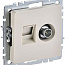 Розетка компьютерная + телевизионная 2-м Brite РТВ/РК12-БрКр RJ45 кат.5E + TV механизм беж. IEK BR-AK20-1-K10