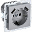 Розетка BRITE РЮш10-2-БрА 16А с USB A+A 3.1А с заземл. защ. шторки механизм алюм. IEK BR-R14-16-U21-D31-K47
