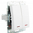 Выключатель 2-кл. СП Rain IP20 с подсветкой механизм бел. LEZARD 703-0288-112