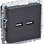 Розетка BRITE USB A+A 3.1А РЮ10-1-БрГ механизм графит IEK BR-U21-D31-K53