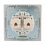Розетка компьютерная 2-м СП Mira RJ45 сер. метал. LEZARD 701-1010-141