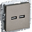 Розетка BRITE USB A+A 3.1А РЮ10-1-БрШ механизм шампань IEK BR-U21-D31-K37