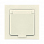 Розетка 1-м СП Афина 16А IP20 с заземл. с крышкой в сборе сл. кость (ivory) Universal A0029-I
