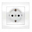 Розетка 1-м СП Бриллиант 16А IP20 с заземл. защ. шторки бел. UNIVersal 7947632