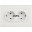 Розетка 2-м СП Accent 6-205-01М 16А IP20 250В 2P+E Schuko AL/CU бел. матов. Intro Б0063487