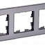 Рамка 3-м BRITE РУ-3-2-БрСе стекло сер. IEK BR-M32-G-K03