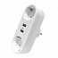 Разветвитель 2-м плоский с заземл.16А 2USB А+А 2.4А 3500Вт бел. DOMTOK 2732