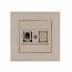 Розетка компьютерная CAT 5+гнездо Karea RIZZ крем Makel 88010035