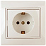 1-202-02 Intro Розетка 2P+E Schuko, 16А-250В, IP20, СУ, Plano, сл.кость | Б0027610 | Intro