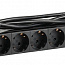 Блок розеток 6-м PDU (немец. станд.) DIN49440 с LED выкл. 1U шнур 2м вилка DIN49441 профиль ПВХ черн. ITK PH12-6D1-P