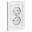 Розетка 2-м СП AtlasDesign 16А IP20 без заземл. в сборе бел. SE ATN000120
