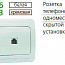 Розетка телефонная 1-м СП Classic RJ11 (4P4C) бел. POWERMAN 1151421