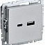 Розетка BRITE USB A+C 18Вт РЮ11-1-БрА механизм алюм. IEK BR-U22-018-K47