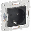 Розетка SKANDY 16А с заземл. без защ. шторок SK-R05Bl черн. IEK SK-R11-16-K02