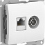 Розетка компьютерная + телевизионная 2-м Glossa RJ45 кат.5E + TV механизм бел. SE GSL000189