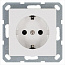 Розетка 1-м Shuko 16А IP20 с заземл. защ. шторки механизм бел. глянцевый Jasmart G5501W