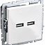 Розетка BRITE USB A+A 3.1А РЮ10-1-БрБ механизм бел. IEK BR-U21-D31-K01