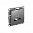 Розетка USB AtlasDesign тип A+C 45Вт QC PD высокоскор. ЗУ механизм сталь SE ATN000929