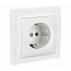 Розетка 1-м СП Минск 16А IP20 с заземл. защ. шторки бел. Basic EKF ERR16-028-100