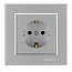 Розетка 1-м СП Karea 16А IP20 с/з сереб. Makel 56065028
