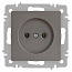 Розетка 1-м СП Accent 6-201-09 16А IP20 250В 2P титан Intro Б0063673