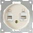 Розетка компьютерная + телефонная 2-м СП Florence RJ45 + RJ11 кат.5E механизм беж. (1E20801301) OneKeyElectro 2172794