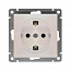 Розетка 1-м СП Афина 16А IP20 с заземл. механизм жемчуж. Universal A0028-OBr