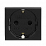 Розетка 1-м 2мод. Viva 16А IP20 2P+E с заземл. защ. шторки черн. DKC 45205