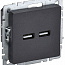 Розетка BRITE USB A+A 3.1А РЮ10-1-БрЧ механизм черн. IEK BR-U21-D31-K02