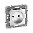 Розетка 1-м СП Etika 16А IP31 250В 2P без заземл. защ. шторки немецк. стандарт винтов. клеммы механизм алюм. IEK 672434