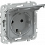 Розетка СП FLITE РСшкр11-1-44-ФлС 16А IP44 с заземл. с защ. шторками и крышкой безвинтовое крепление механизм сер. IEK FI-R16-16-1-44-K03