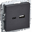 Розетка BRITE USB A+C 18Вт РЮ11-1-БрЧ механизм черн. IEK BR-U22-018-K02