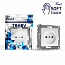 Розетка 1-м СП Pixel 16А IP20 без заземл. защ. шторки механизм айс TOKOV ELECTRIC TKE-PX-R1SF-C34