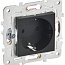 Розетка SKANDY 16А с заземл. защ. шторки SK-R04Bl черн. IEK SK-R14-16-K02