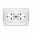 Розетка 2-м СП Маргарита 16А IP20 с заземл. бел. UNIVersal М0128