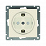 Розетка 1-м СП Афина 16А IP20 с заземл. защ. шторки механизм сл. кость (ivory) Universal A0049-I