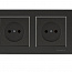 Розетка 2-м СП Karea 10А IP20 б/з дым. металлик Makel 56050017