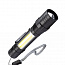 Фонарь аккумуляторный ручной LED 1Вт + COB 5Вт линза зум аккум. Li-ion 18650 1А.ч USB-шнур ABS-пластик КОСМОС KOS113Lit