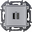 Устройство зарядное Inspiria с 2-мя USB разьемами A и C 240В/5В 3000мА алюм. IEK 673762