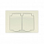 Розетка 2-м СП Афина 16А IP20 с заземл. c крышкой в сборе сл. кость (ivory) Universal A0031-I
